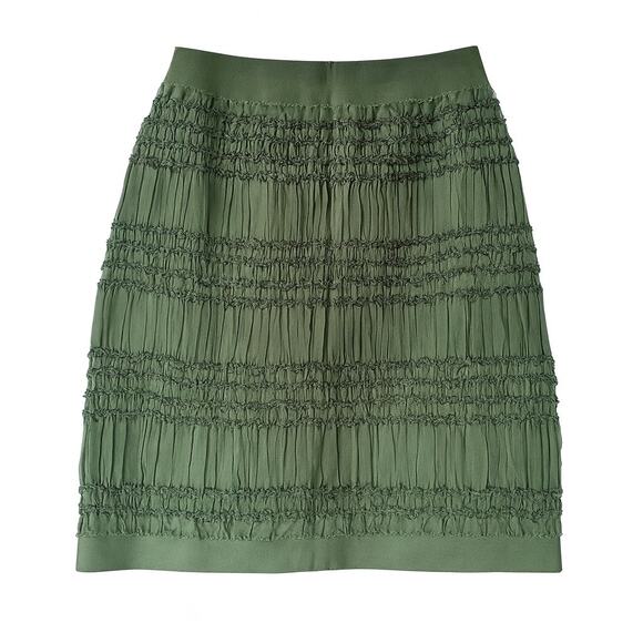 Philosophy di Alberta Ferretti Forest Green Romantic Fall Skirt | Italian Fall - Picture 1 of 16